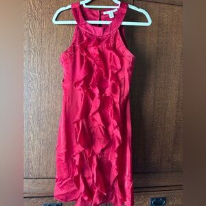 Jonathan Martin Red Ruffle Sleeveless Dress‎ Party Cocktail